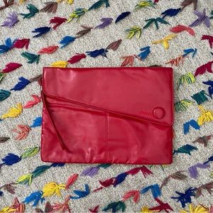 Retro oversized red clutch bag